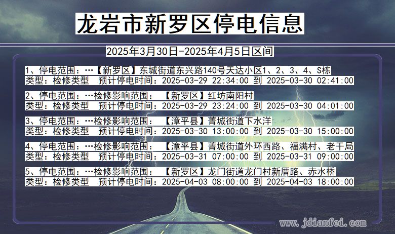 龙岩新罗停电通知 福建省龙岩新罗停电通知