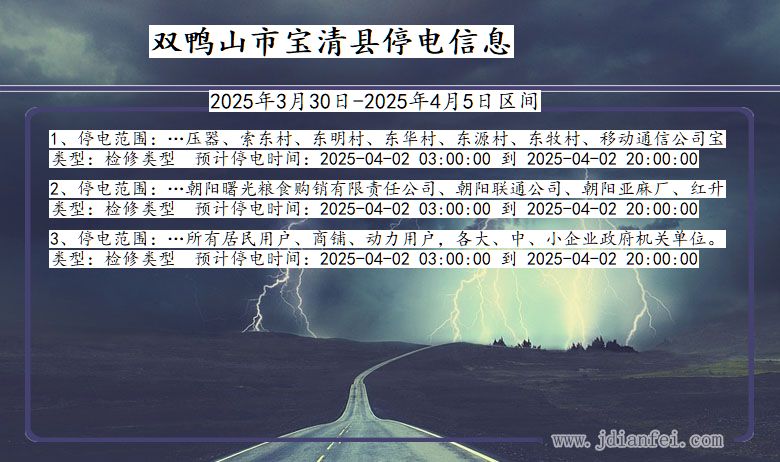双鸭山宝清停电通知 黑龙江省双鸭山宝清停电通知