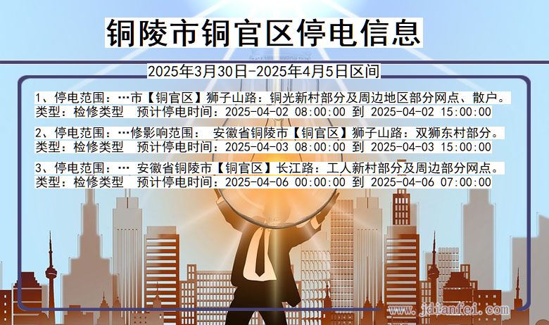 铜陵铜官停电通知 安徽省铜陵铜官停电通知