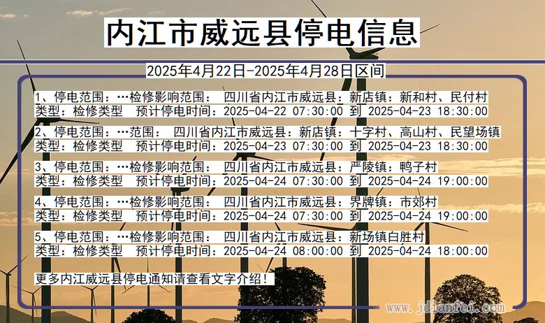 四川省内江威远停电通知