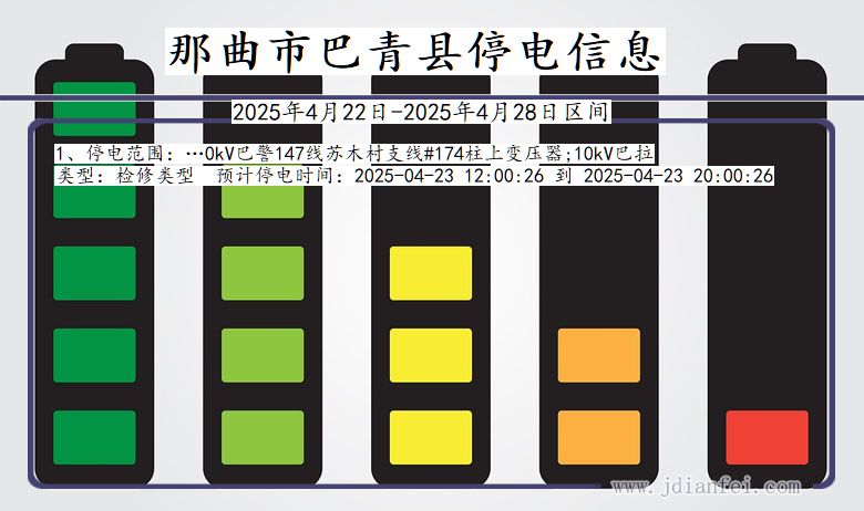 西藏自治区那曲巴青停电通知