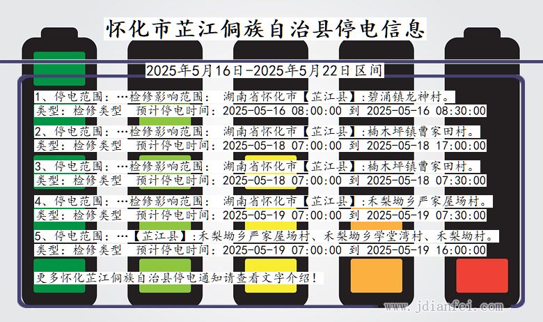怀化芷江侗族自治停电通知 湖南省怀化芷江侗族自治停电通知