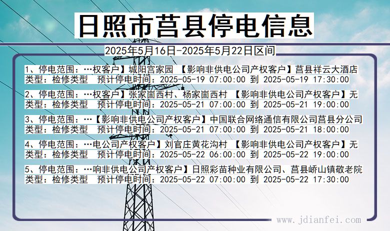 日照莒县停电通知 山东省日照莒县停电通知