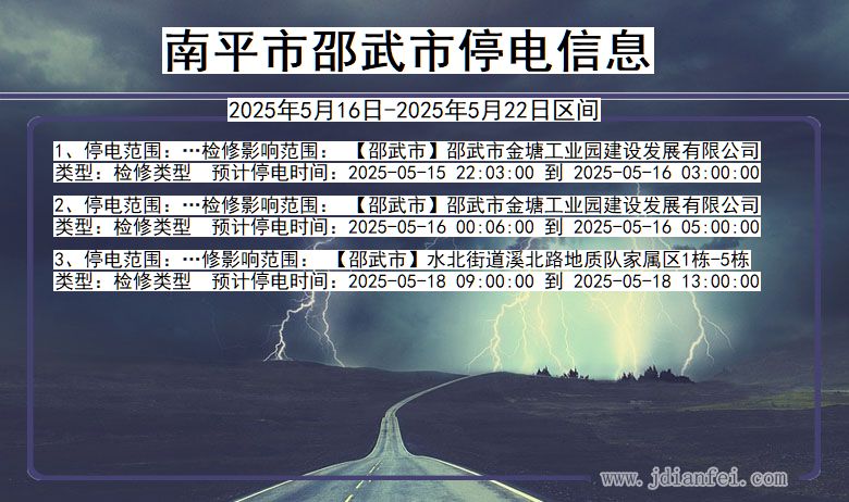 南平邵武停电通知 福建省南平邵武停电通知