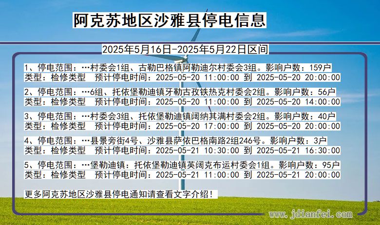 阿克苏地区沙雅停电通知 新疆维吾尔自治区阿克苏地区沙雅停电通知