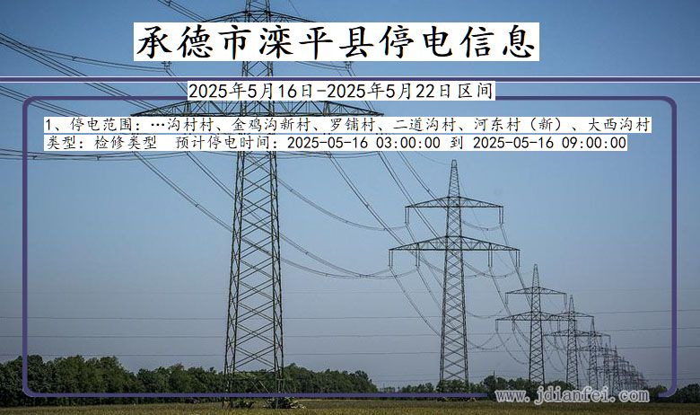 承德滦平停电通知 河北省承德滦平停电通知