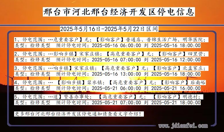 河北省邢台河北邢台经济开发停电通知
