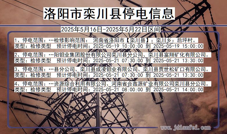 洛阳栾川停电通知 河南省洛阳栾川停电通知