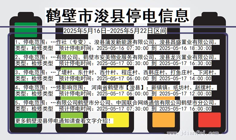 河南省鹤壁浚县停电通知