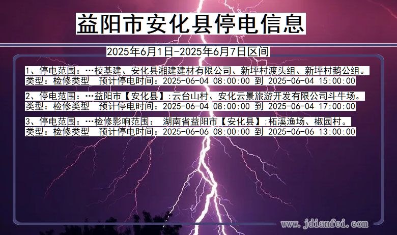 益阳安化停电通知 湖南省益阳安化停电通知