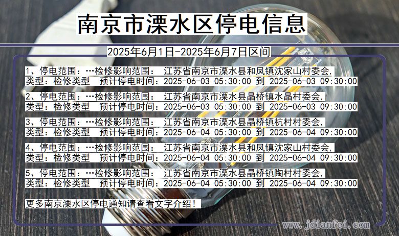 南京溧水停电通知 江苏省南京溧水停电通知