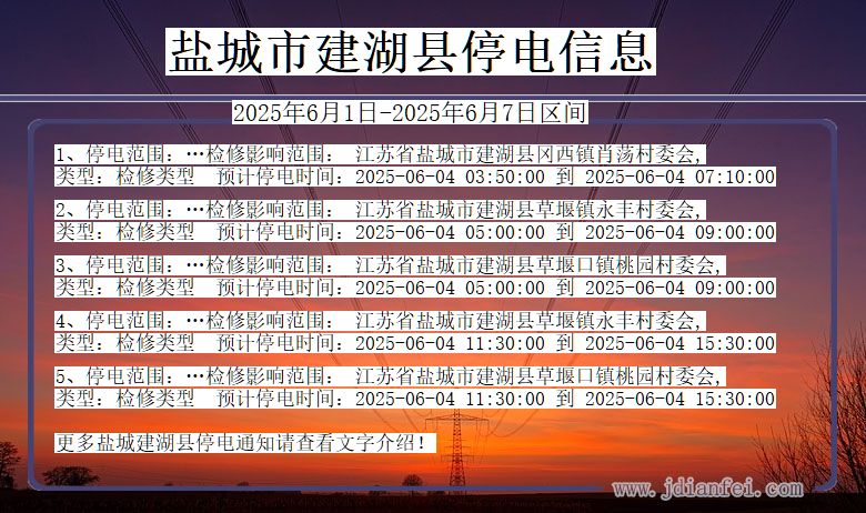 盐城建湖停电通知 江苏省盐城建湖停电通知