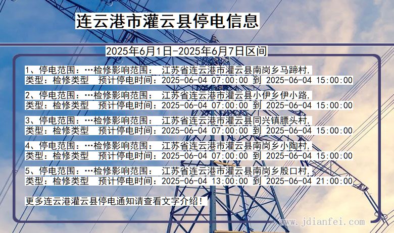 连云港灌云停电通知 江苏省连云港灌云停电通知