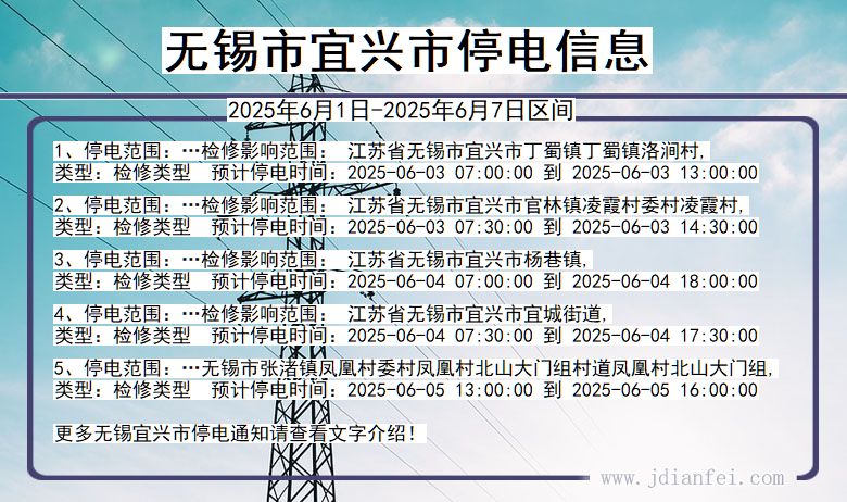 无锡宜兴停电通知 江苏省无锡宜兴停电通知