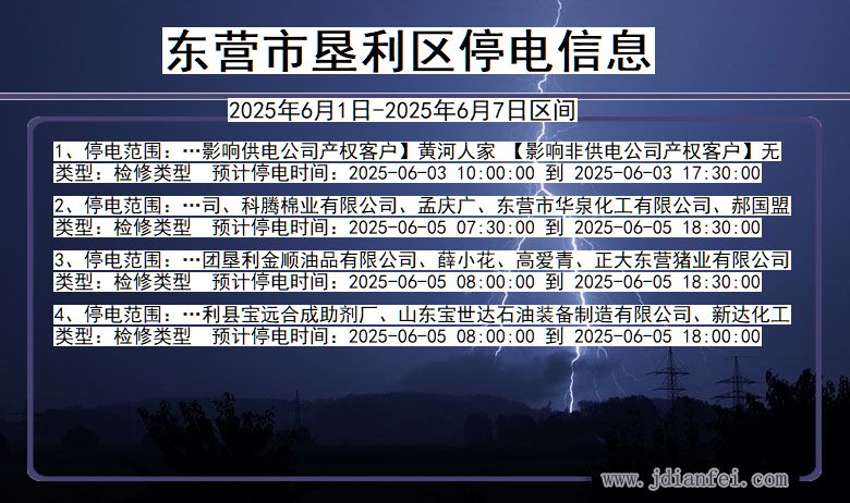 东营垦利停电通知 山东省东营垦利停电通知