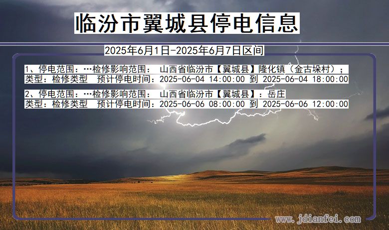 临汾翼城停电通知 山西省临汾翼城停电通知