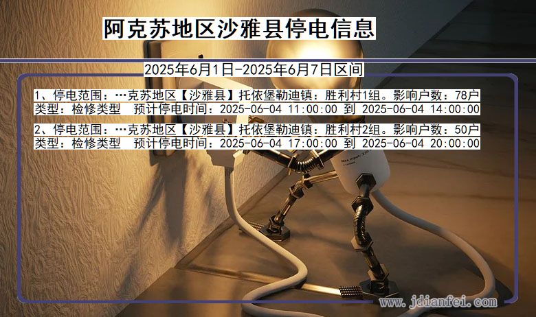阿克苏地区沙雅停电通知 新疆维吾尔自治区阿克苏地区沙雅停电通知