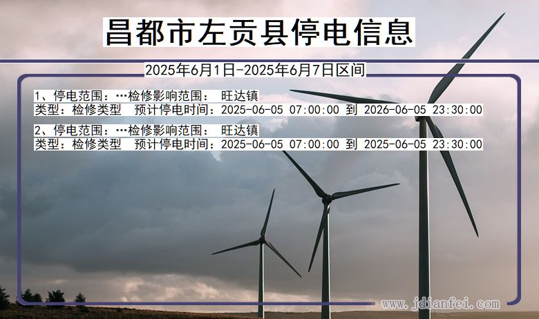 昌都左贡停电通知 西藏自治区昌都左贡停电通知