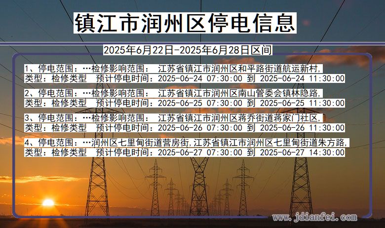 镇江润州停电通知 江苏省镇江润州停电通知
