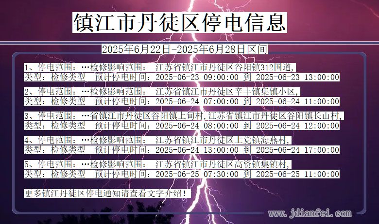 镇江丹徒停电通知 江苏省镇江丹徒停电通知