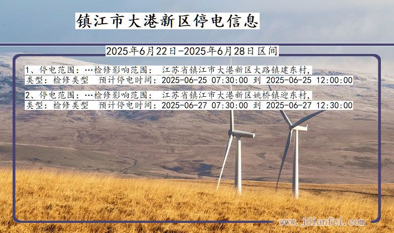 镇江大港新停电通知 江苏省镇江大港新停电通知