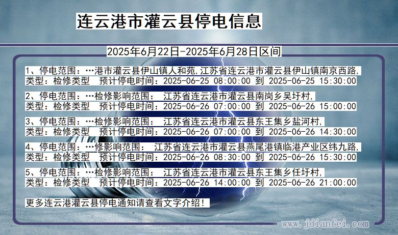 连云港灌云停电通知 江苏省连云港灌云停电通知