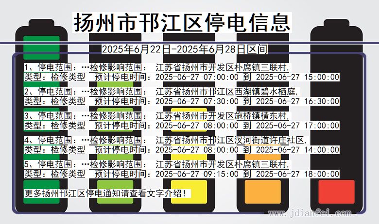 扬州邗江停电通知 江苏省扬州邗江停电通知