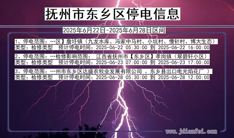 抚州东乡停电通知 江西省抚州东乡停电通知