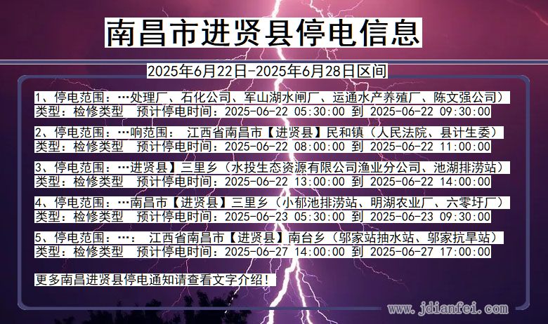 南昌进贤停电通知 江西省南昌进贤停电通知