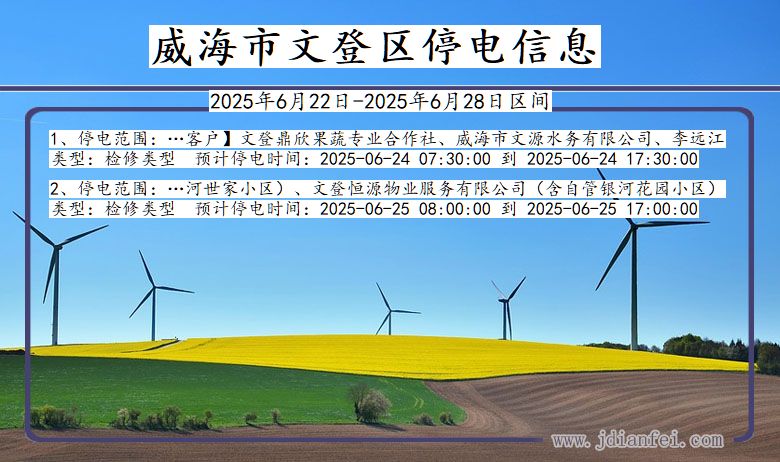 威海文登停电通知 山东省威海文登停电通知