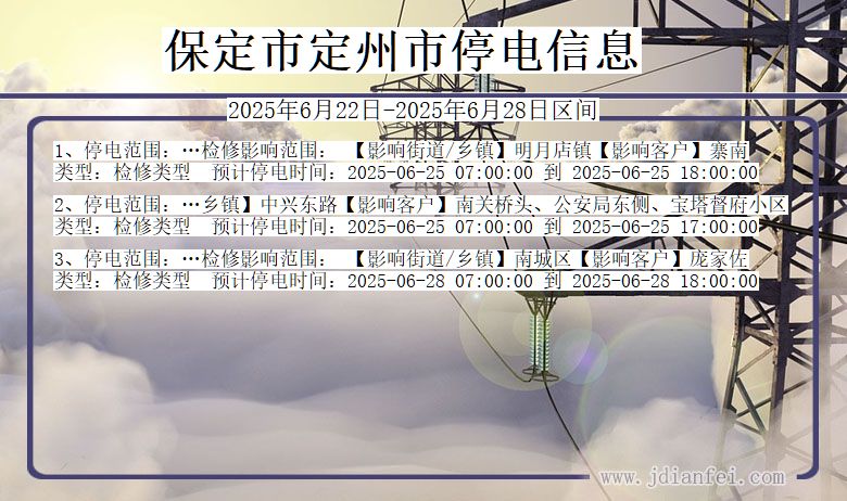 保定定州停电通知 河北省保定定州停电通知