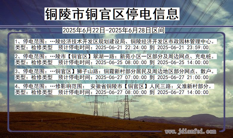 铜陵铜官停电通知 安徽省铜陵铜官停电通知