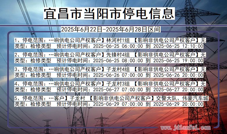 宜昌当阳停电通知 湖北省宜昌当阳停电通知