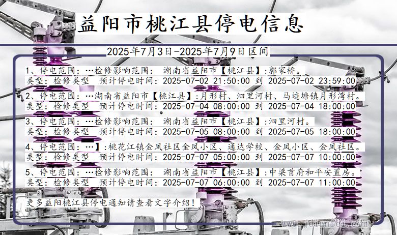 湖南省益阳桃江停电通知
