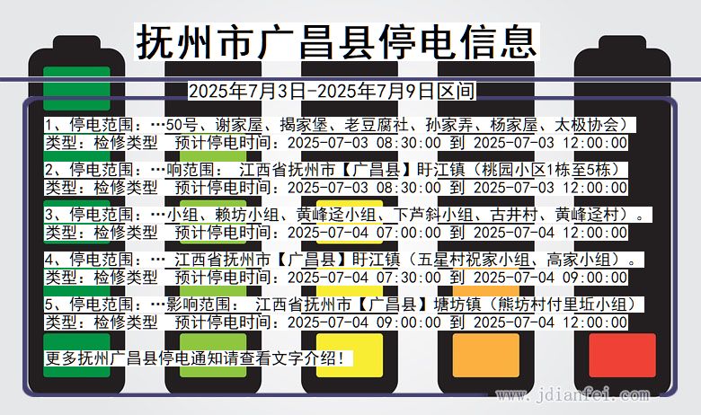 江西省抚州广昌停电通知