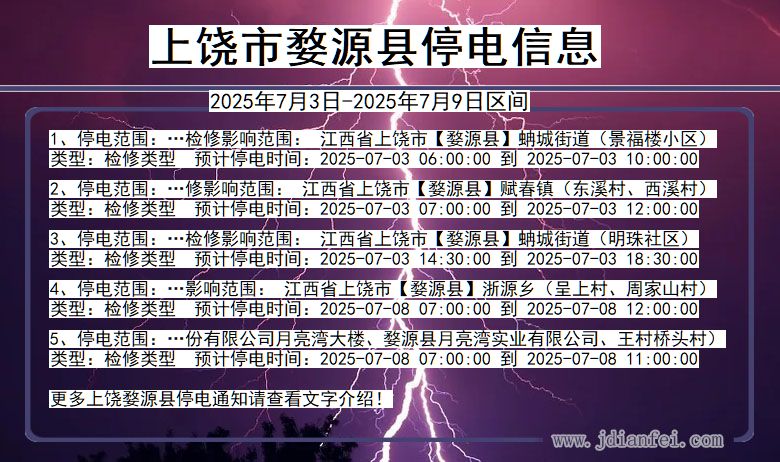 江西省上饶婺源停电通知