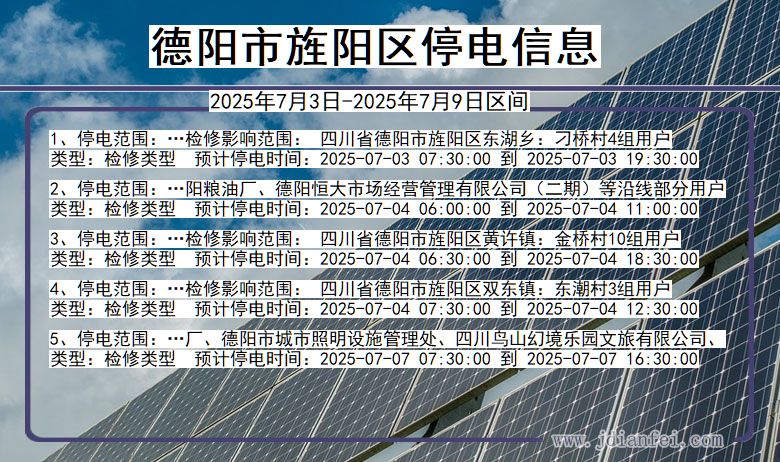 四川省德阳旌阳停电通知