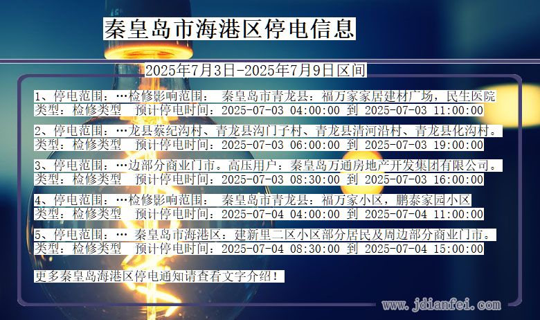 河北省秦皇岛海港停电通知