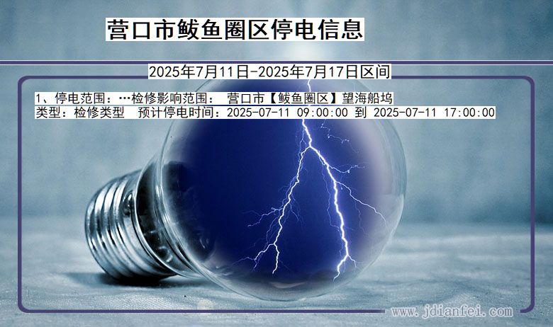 营口鲅鱼圈停电通知 辽宁省营口鲅鱼圈停电通知