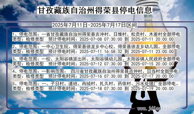 甘孜藏族自治州得荣停电通知 四川省甘孜藏族自治州得荣停电通知