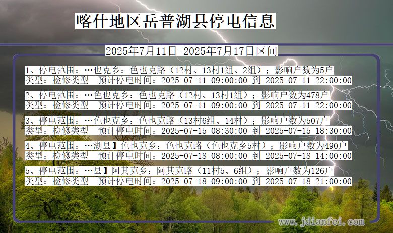 喀什地区岳普湖停电通知 新疆维吾尔自治区喀什地区岳普湖停电通知