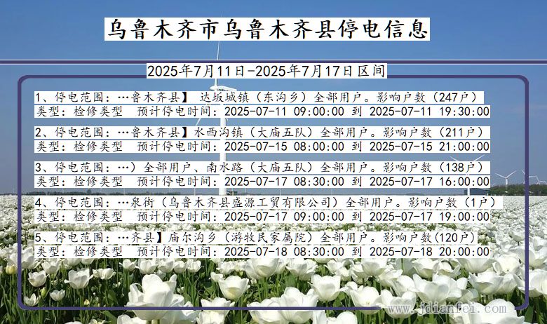 新疆维吾尔自治区乌鲁木齐乌鲁木齐停电通知