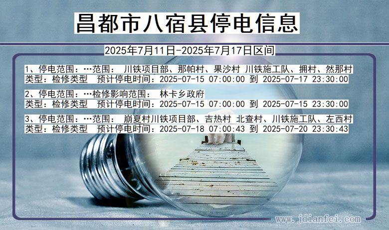 西藏自治区昌都八宿停电通知
