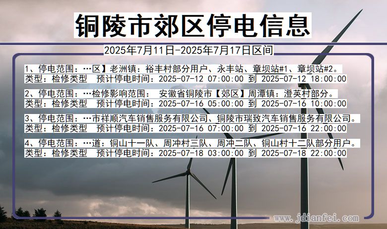 铜陵郊区停电通知 安徽省铜陵郊区停电通知