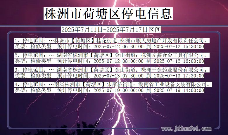 株洲荷塘停电通知 湖南省株洲荷塘停电通知