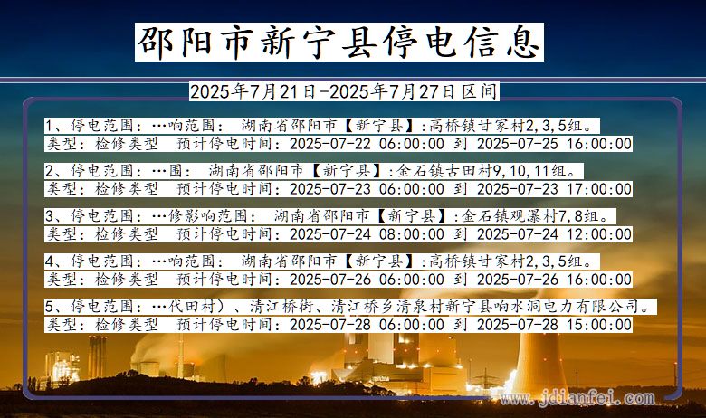 邵阳新宁停电通知 湖南省邵阳新宁停电通知