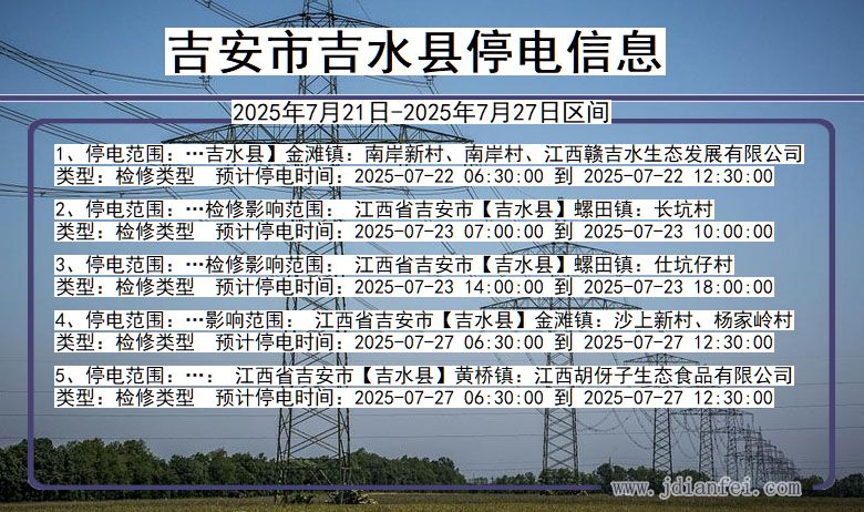 吉安吉水停电通知 江西省吉安吉水停电通知