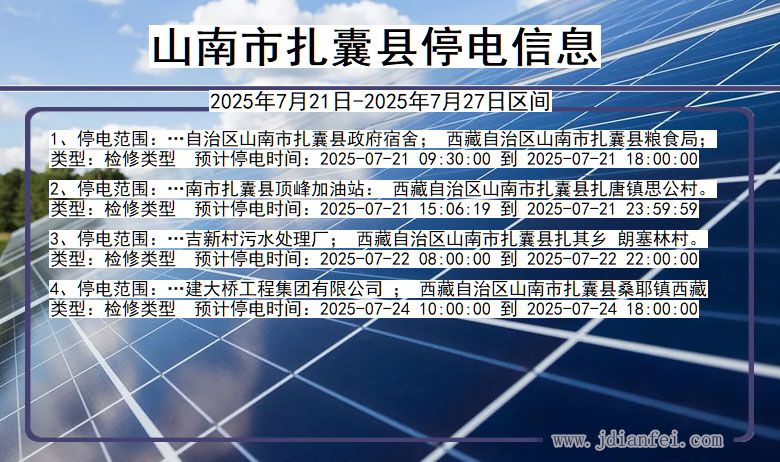 山南扎囊停电通知 西藏自治区山南扎囊停电通知