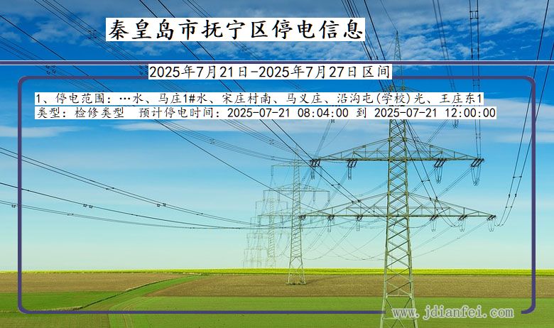 秦皇岛抚宁停电通知 河北省秦皇岛抚宁停电通知