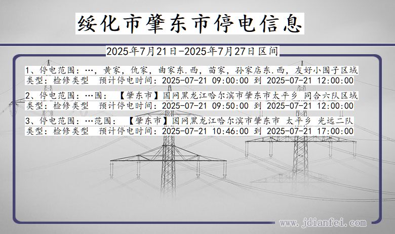 绥化肇东停电通知 黑龙江省绥化肇东停电通知